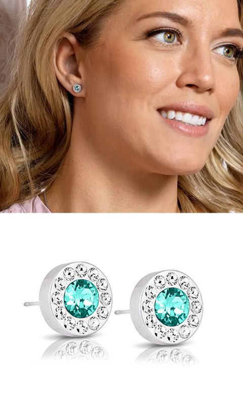 ST Brilliance Halo Crystal / Turquoise 8 mm S