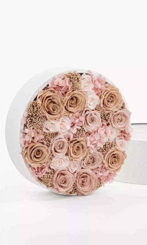 Flowerbox z wiecznymi kwiatami- okrągły r. L