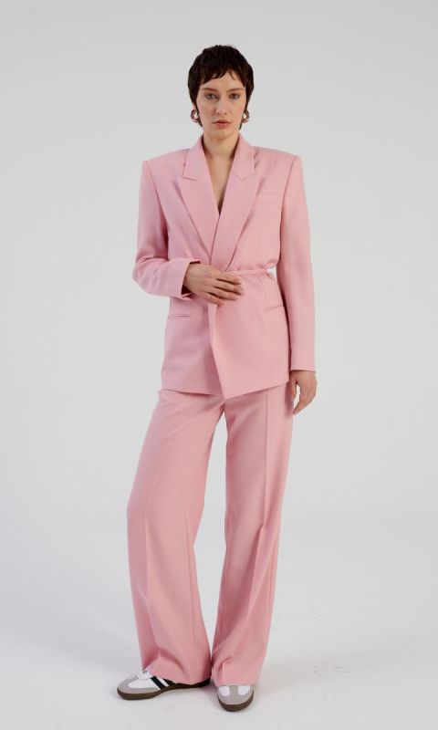 Wełniane spodnie Merano Pink
