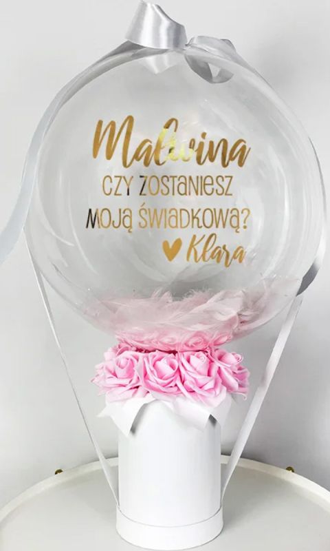 Prośba o świadkowanie, flower box+ balon