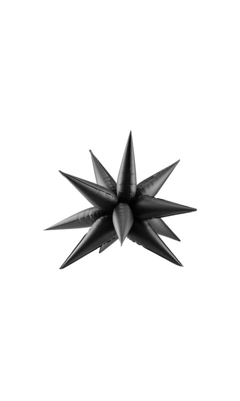 Balon foliowy Gwiazda 3D czarny, 70 cm