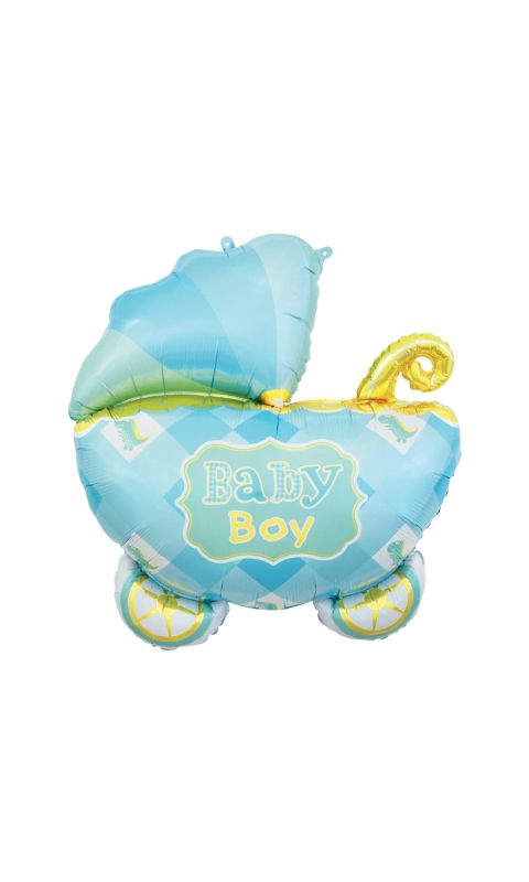 Balon foliowy Wózek Baby Boy niebieski, 60 cm