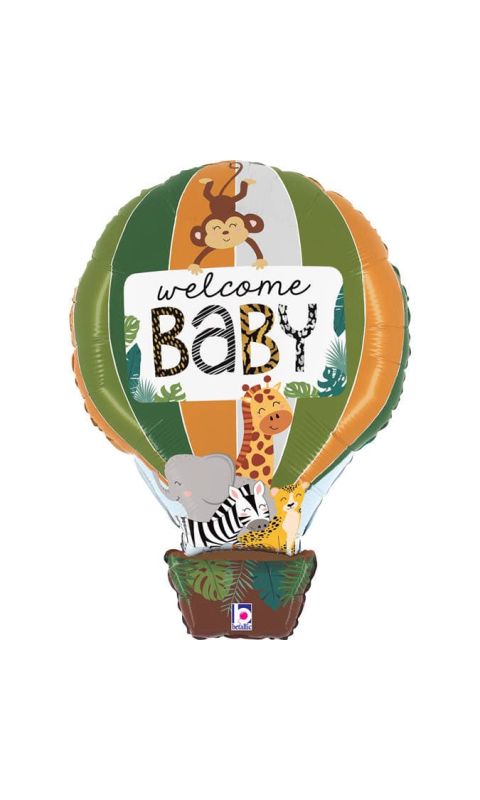 Balon foliowy balonik safari Welcome Baby, 76 cm