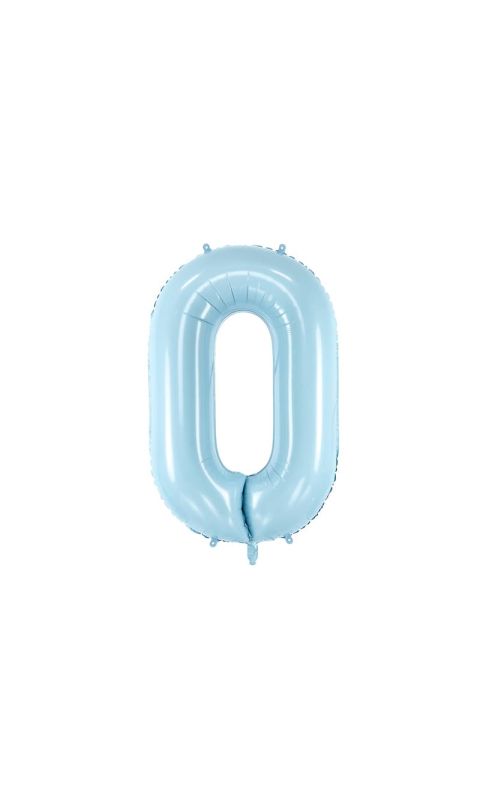 Balon foliowy cyfra 0 niebieski 86 cm