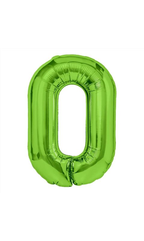 Balon foliowy cyfra 0 zielona, 100 cm