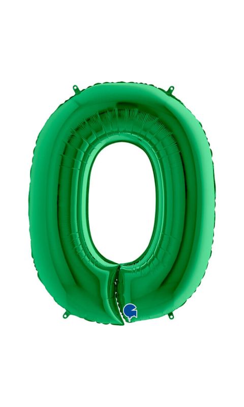 Balon foliowy cyfra 0 zielony, 100 cm