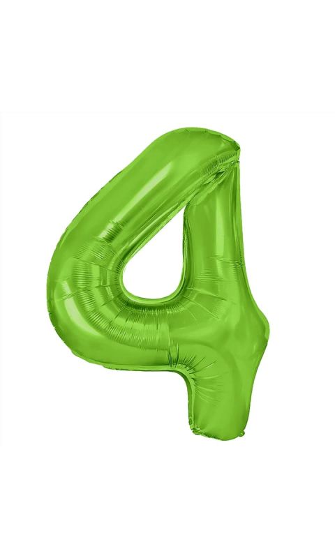Balon foliowy cyfra 4 zielona, 100 cm