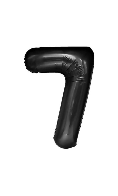 Balon foliowy cyfra 7 czarna,  100 cm