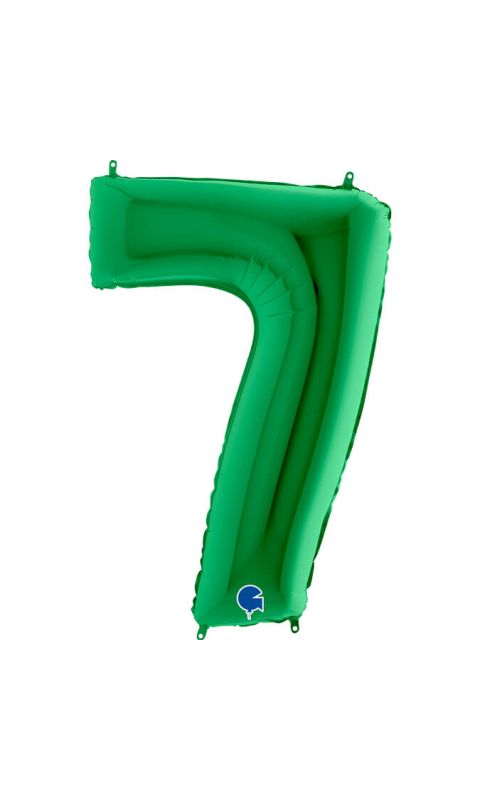 Balon foliowy cyfra 7 zielony, 100 cm