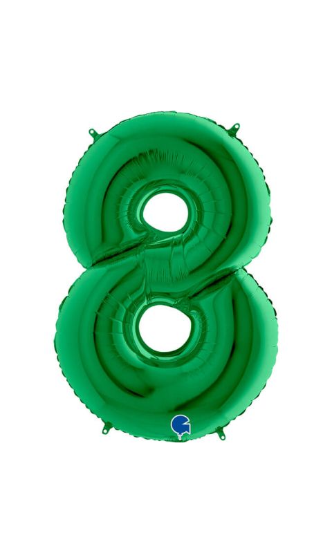 Balon foliowy cyfra 8 zielony, 100 cm