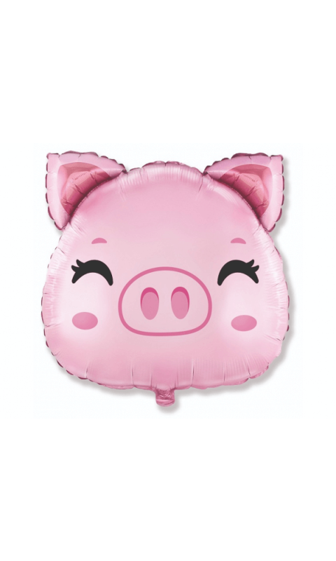 Balon foliowy głowa świnki, 60 cm