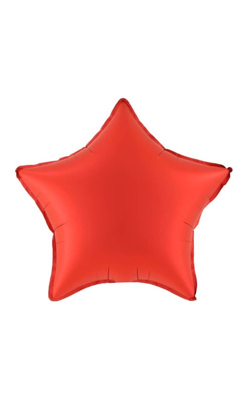 Balon foliowy gwiazda czerwona matowa, 45 cm