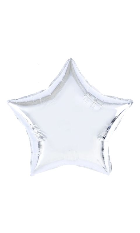 Balon foliowy gwiazda srebrna, 45 cm