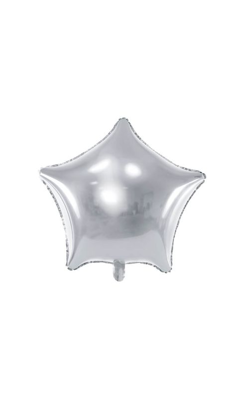 Balon foliowy gwiazda srebrny, 48 cm