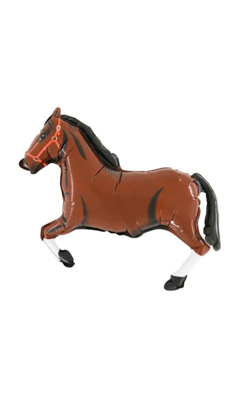 Balon foliowy koń brązowy ciemny, 35 cm