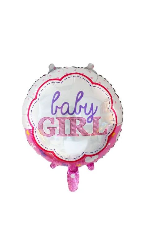 Balon foliowy okrągły "Baby Girl", 45 cm