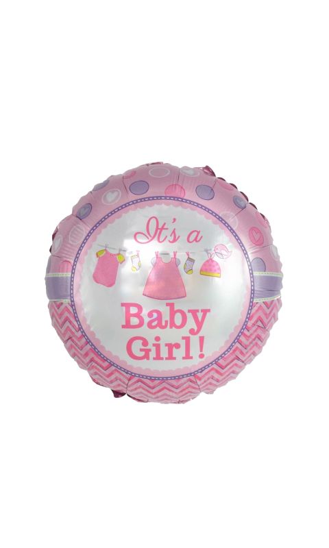 Balon foliowy okrągły "It's a Baby Girl", 45 cm