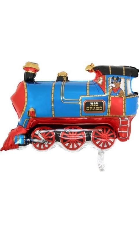 Balon foliowy pociąg niebieski, 50 cm