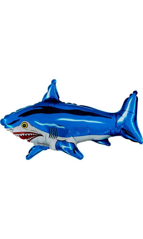 Balon foliowy rekin niebieski, 35 cm