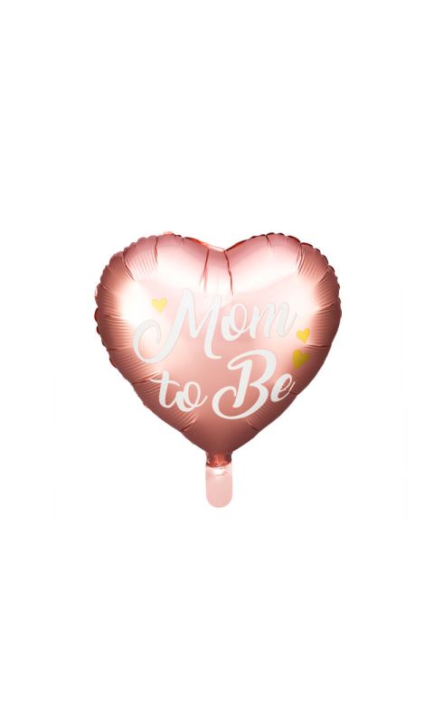 Balon foliowy serce Mom to be różowy, 45 cm