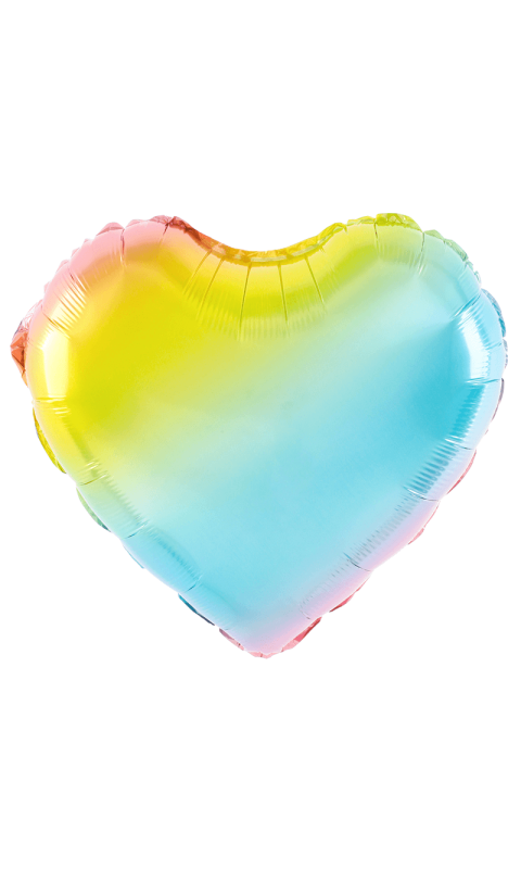 Balon foliowy serce kolorowe tęczowe, 45 cm