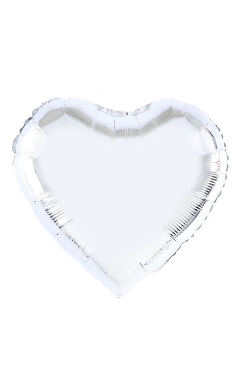 Balon foliowy serce srebrne, 45 cm
