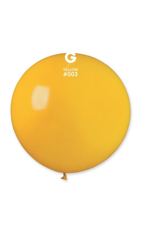 Balon pastelowy kula gigant żółty, 80 cm