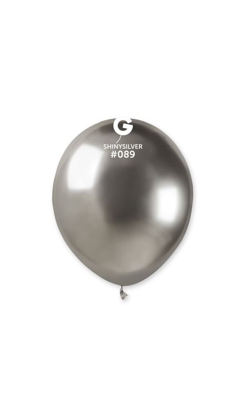 Balon srebrny shiny, 12 cm 3 szt.