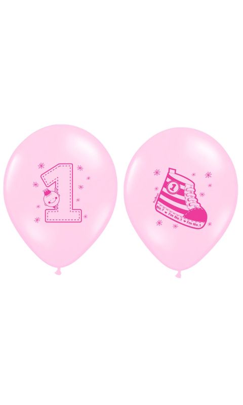Balony 14- różowe -Trampek - Numer 1-- 6 szt-1.jpg