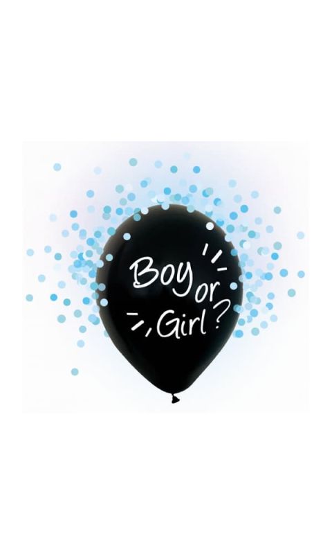 Balony boy or girl niebieskie konfetti chłopczyk, 30 cm 4 szt.