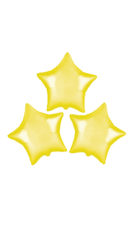 Balony foliowe gwiazdki złote, 25 cm 3 szt.