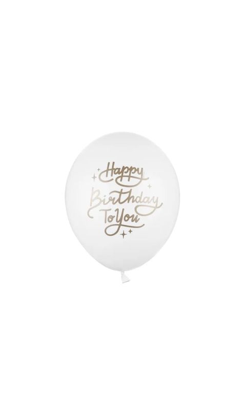 Balony lateksowe Happy Birthday to You białe, 30 cm 3 szt.