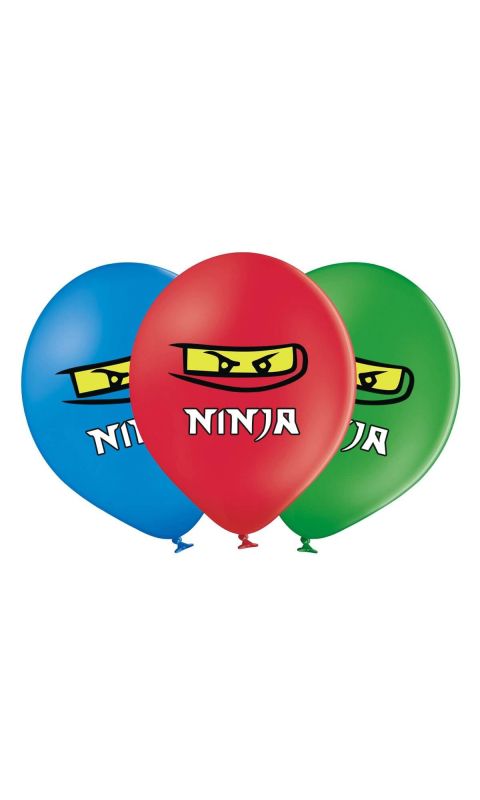 Balony lateksowe ninja, 37 cm 6 szt.