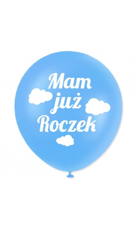 Balony na Roczek dla chłopca, niebieski, 5 szt.