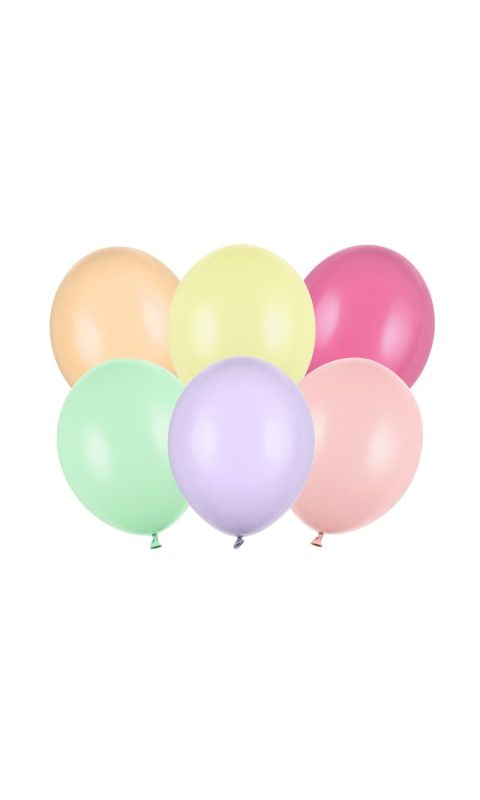 Balony pastelowe mix jasnych kolorów strong, 30 cm 10 szt.