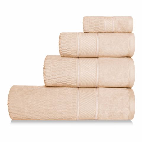 Beżowy Ręcznik Welurowy 70x140 PERU 100% bawełna