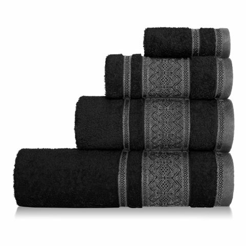 Czarny Ręcznik 50x90 PANAMA 100% bawełna