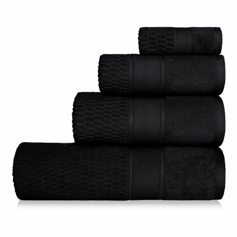 Czarny Ręcznik Welurowy 100x150 PERU 100% bawełna
