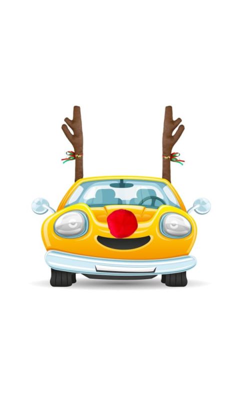 Dekoracja samochodu świąteczna- rogi renifera i nos