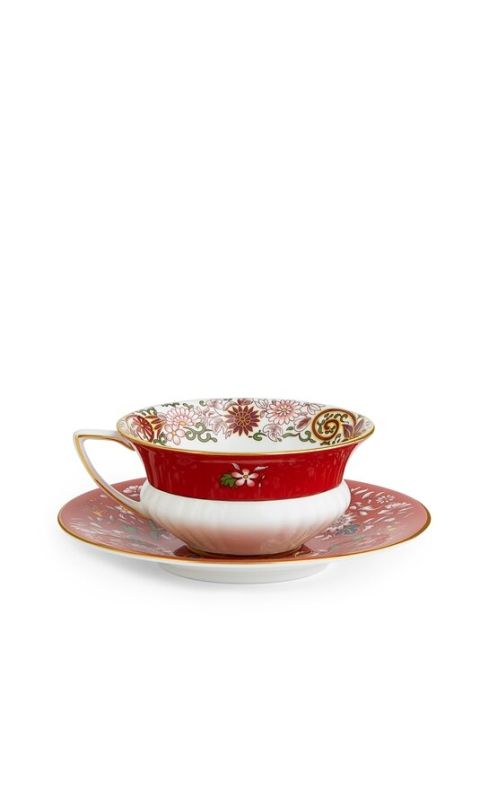 Filiżanka do herbaty ze spodkiem Crimson Orient Wonderlust  Wedgwood