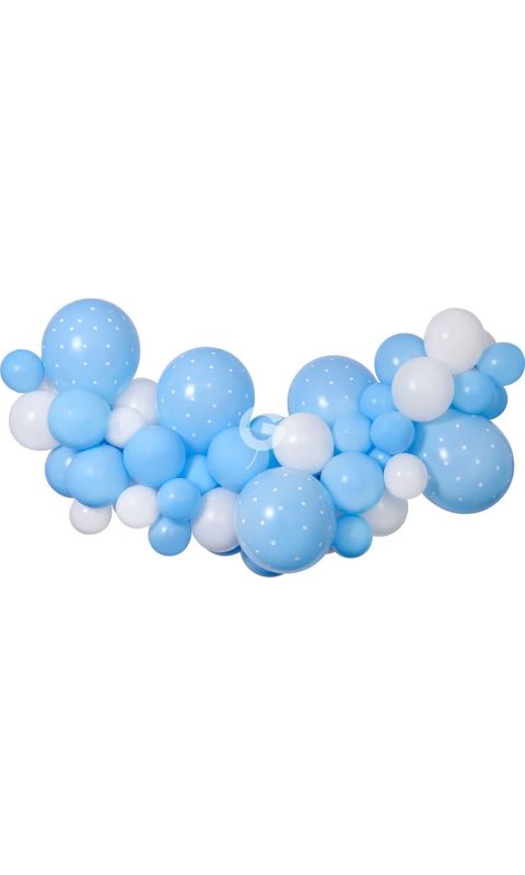 Girlanda balonowa DIY niebieska Baby Blue, 65 balonów