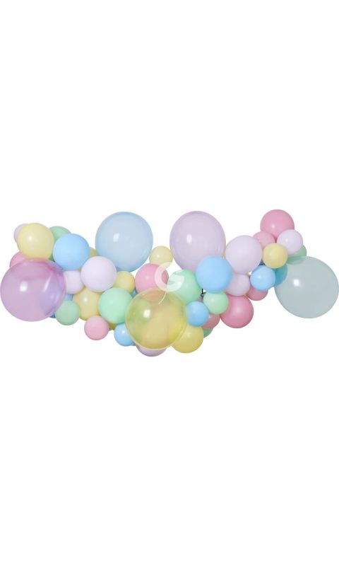 Girlanda balonowa DIY pastelowa kolorowa jasna, 65 balonów