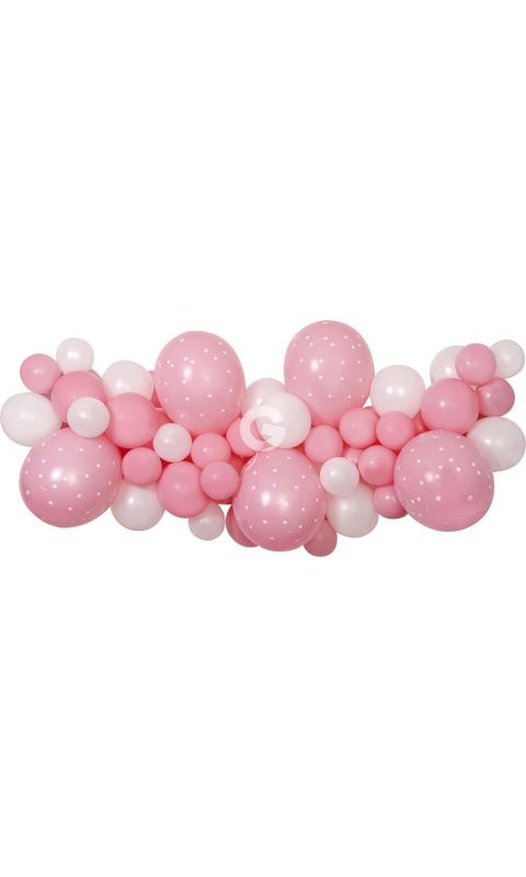 Girlanda balonowa DIY różowa Baby Pink, 65 balonów