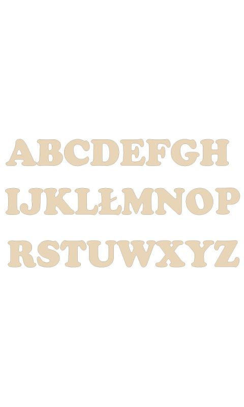 Litery drewniane, napis 3D, alfabet, 15cm