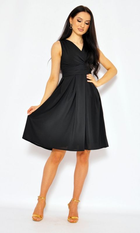 M&M - Elegancka sukienka midi w kolorze czarnym. Model: TES-7411 - Rozmiar: 36(S)