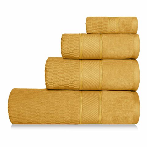 Musztardowy Ręcznik Welurowy 70x140 PERU 100% bawełna