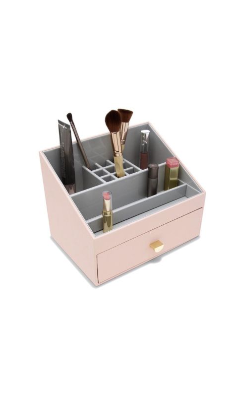 Organizer na kosmetyki z szufladką (19 x 25 x 18 cm, różowy) Classic Stackers