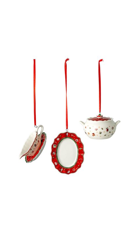 Ozdoby choinkowe, serwis 3 szt., biało-czerwone Toy‘s Delight Decoration Villeroy & Boch