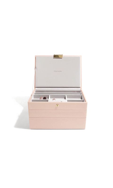 Potrójne pudełko na biżuterię (różowe) Classic Stackers