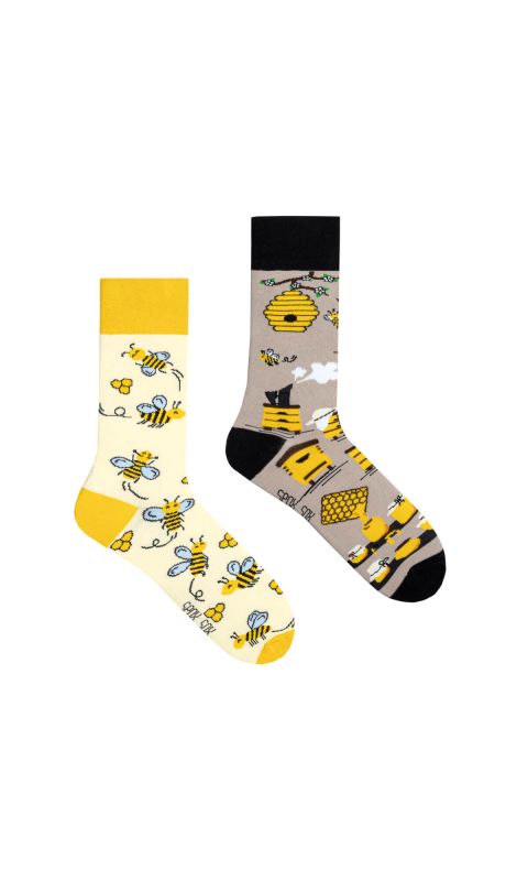 Pszczoły i miód - kolorowe skarpetki - 36-39